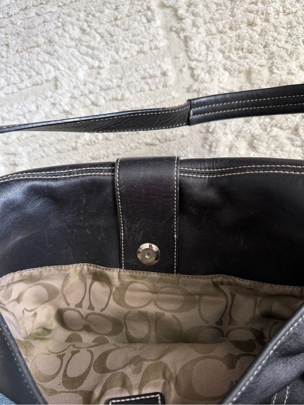 Coach vintage y2k black leather soho buckle flap hobo bag - Picture 4 of 11